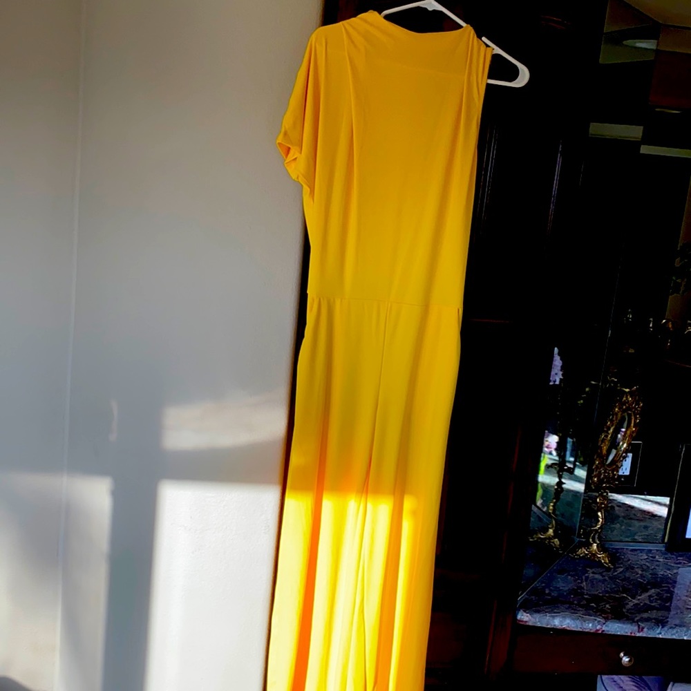 One sided sleeve romper flared bottom